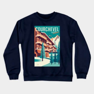 A Vintage Travel Art of Courchevel - France Crewneck Sweatshirt